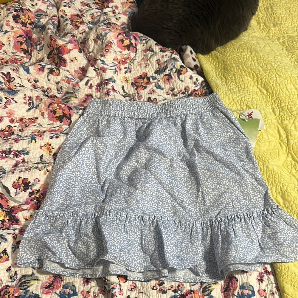 Sigrid Olsen Gray Skater Mini Skirt with Tiered Design